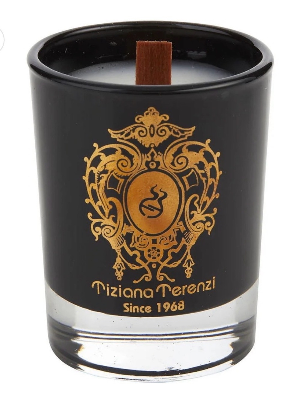 Almond Vanilla Scented Black Glass Candle